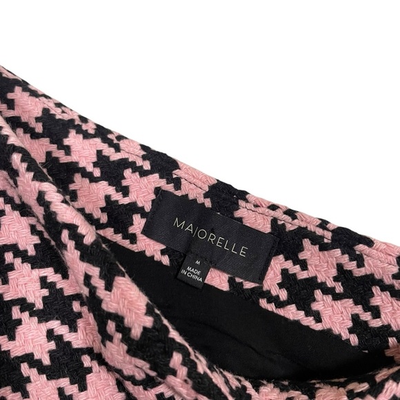 Majorelle Revolve Kirsten One Shoulder Mini Dress in Pink Houndstooth Size M - Picture 7 of 8